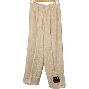 MUDDWORK by Carmen B. | Vintage Women’s Natural Flax Blend Pull-On Pants size M